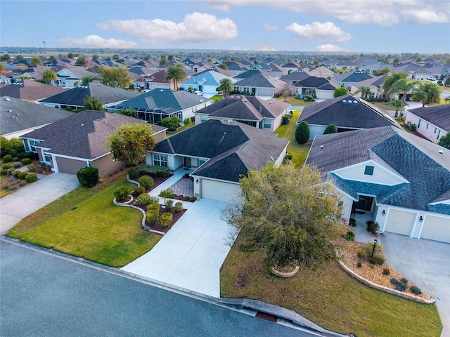 aerial view with a residential view