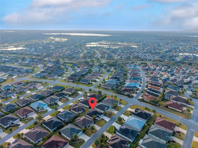 drone / aerial view with a residential view