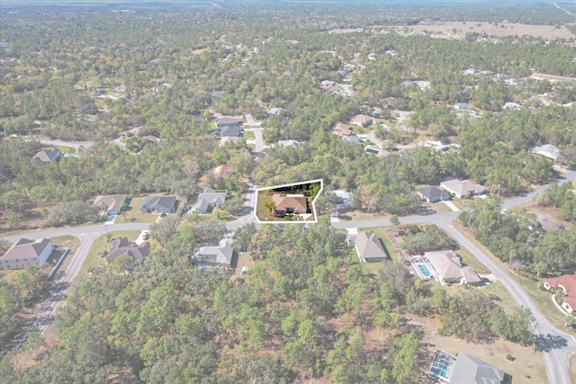 aerial view with a residential view