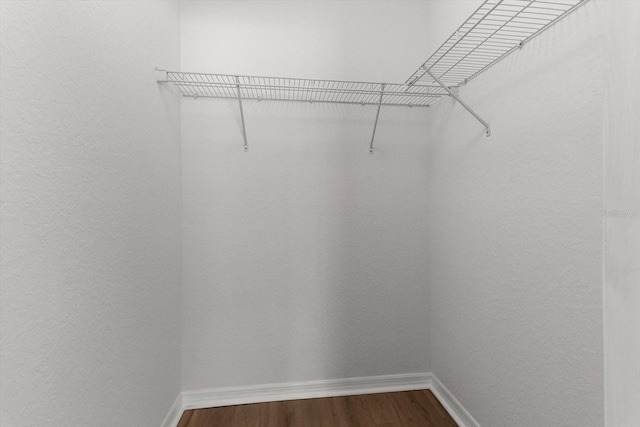 spacious closet with wood finished floors