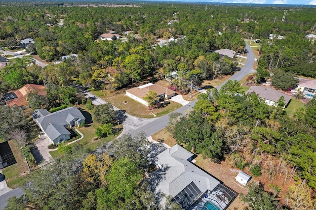 aerial view with a forest view