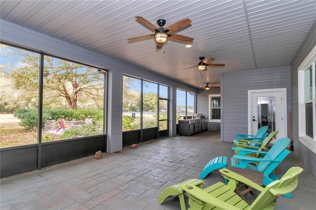 view of unfurnished sunroom