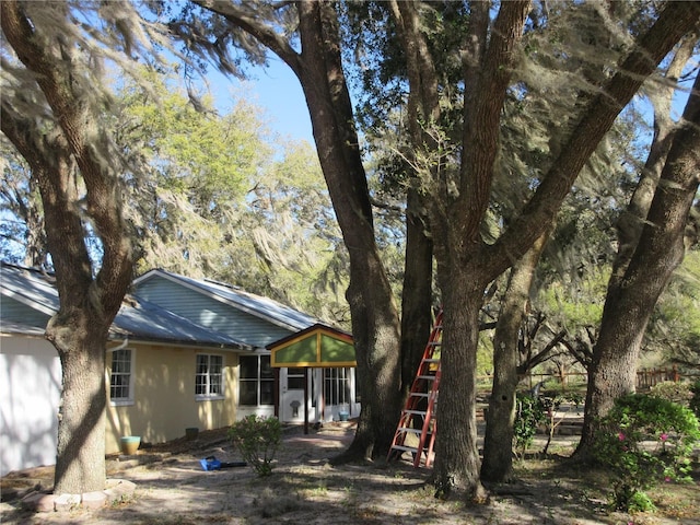 exterior space featuring an attached garage