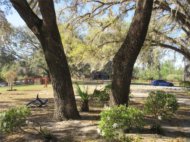 view of yard featuring fence