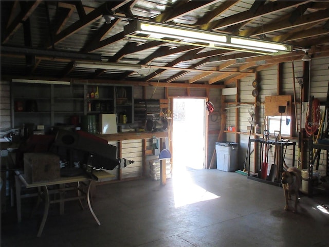 view of garage