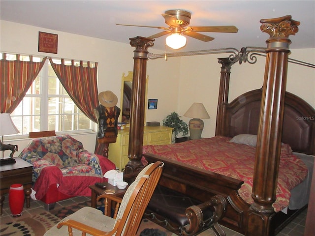 bedroom with a ceiling fan