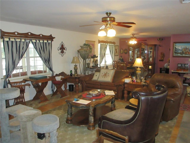 living area featuring visible vents