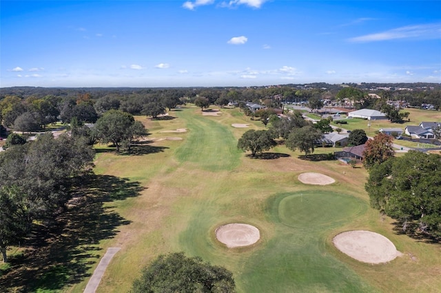 aerial view featuring view of golf course