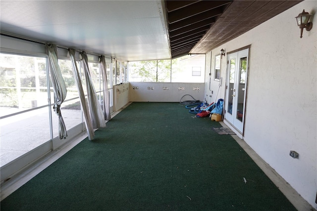 view of unfurnished sunroom