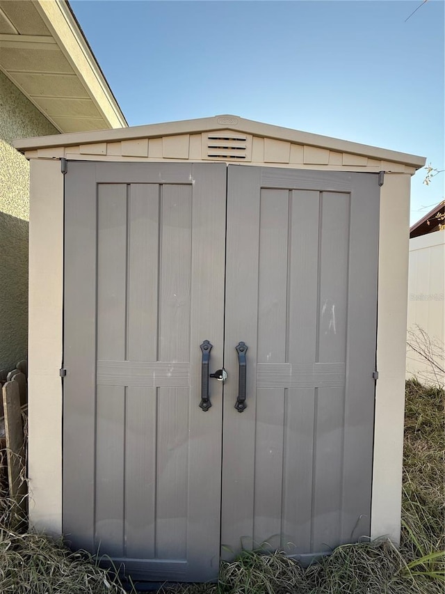 view of shed