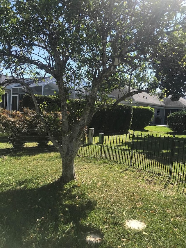 view of yard with fence