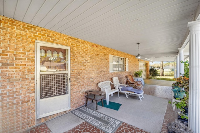 view of patio with covered porch