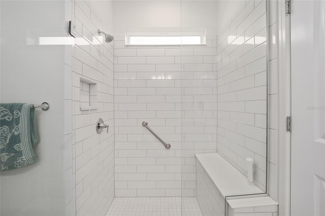 bathroom featuring a shower stall