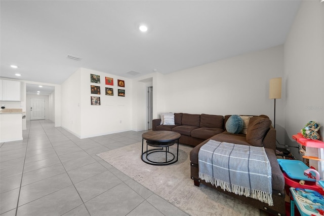 4931 SW 88th Pl, Ocala, FL 34476 - living room with light tile patterned flooring, visible vents, and recessed lighting