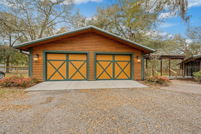 view of garage