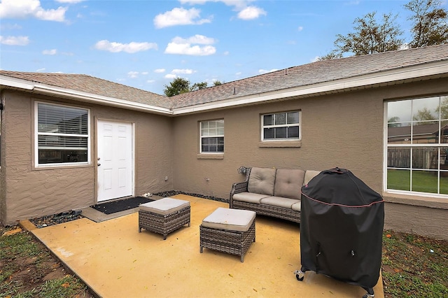 view of patio / terrace featuring area for grilling and an outdoor hangout area