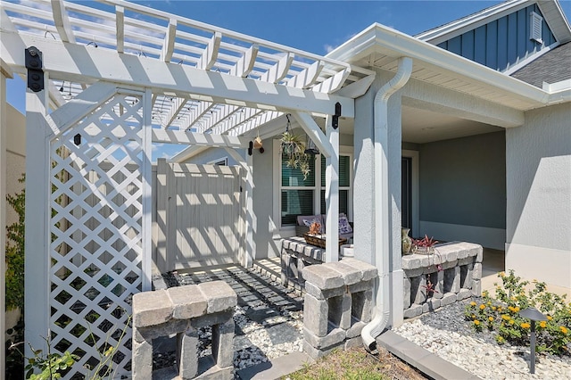 7014 Elaine Ct, The Villages, FL 34762 - view of patio featuring covered porch and a pergola