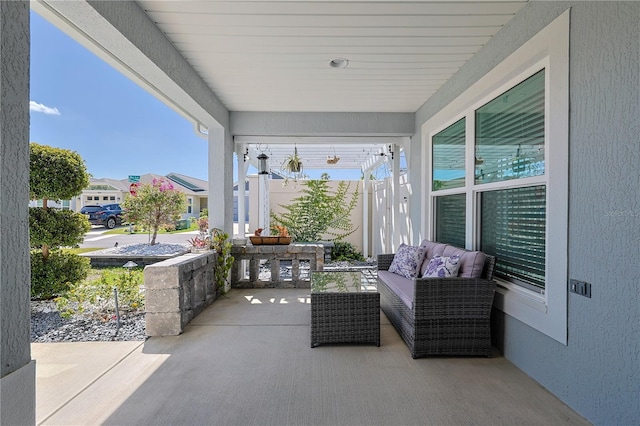 7014 Elaine Ct, The Villages, FL 34762 - view of patio / terrace featuring a porch and an outdoor hangout area
