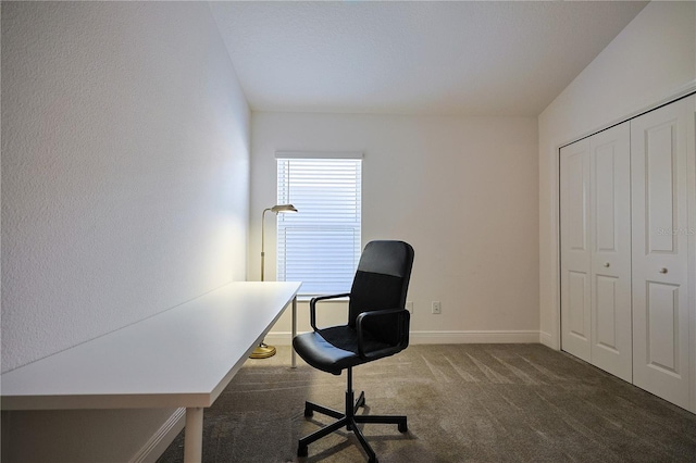 7014 Elaine Ct, The Villages, FL 34762 - home office featuring baseboards and carpet floors