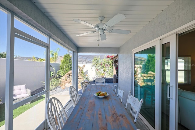 7014 Elaine Ct, The Villages, FL 34762 - sunroom featuring plenty of natural light and ceiling fan