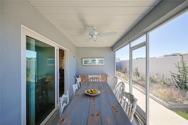 7014 Elaine Ct, The Villages, FL 34762 - sunroom featuring a ceiling fan