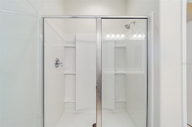 bathroom featuring a stall shower