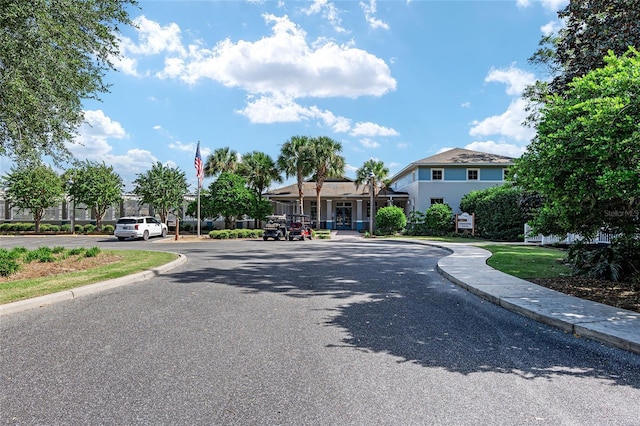 view of street with curbs