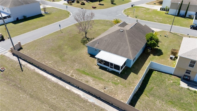 drone / aerial view with a residential view