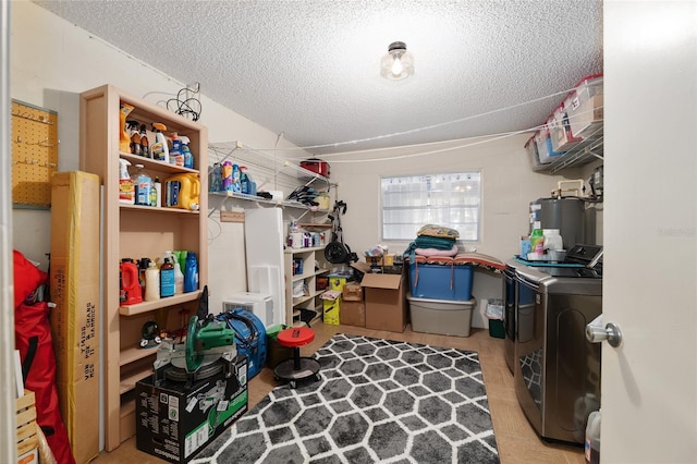 storage with independent washer and dryer and water heater