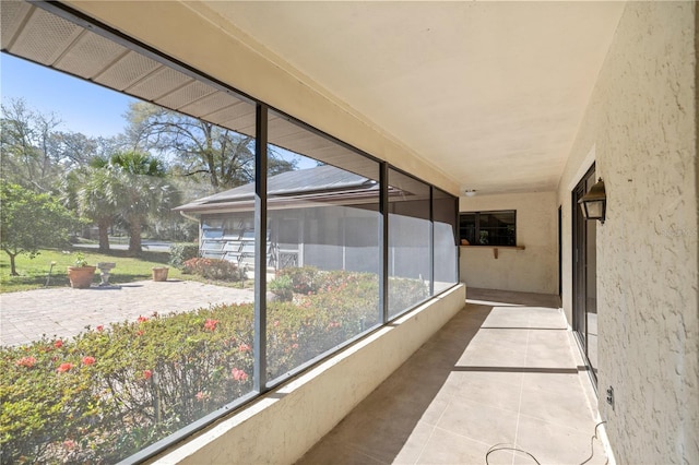 view of unfurnished sunroom