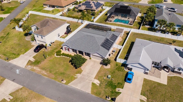 drone / aerial view with a residential view