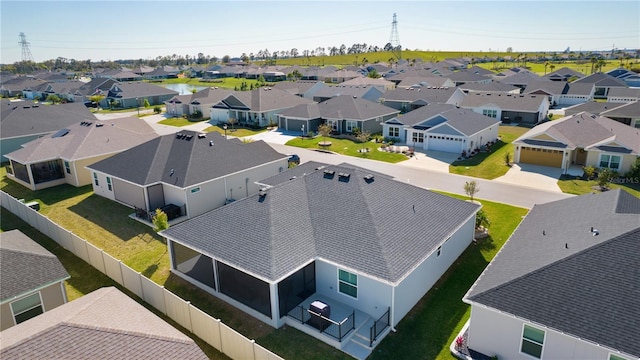 bird's eye view featuring a residential view