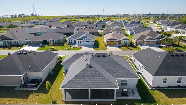 aerial view with a residential view