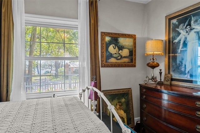 bedroom with multiple windows