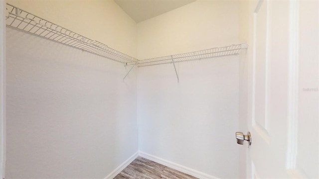 walk in closet featuring light wood finished floors