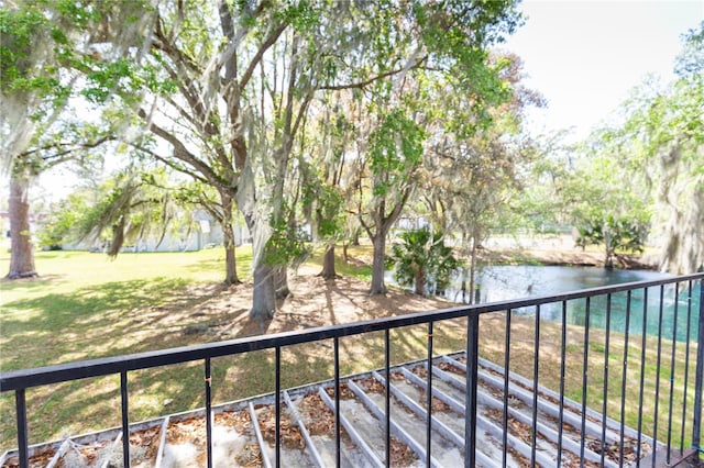 balcony with a water view