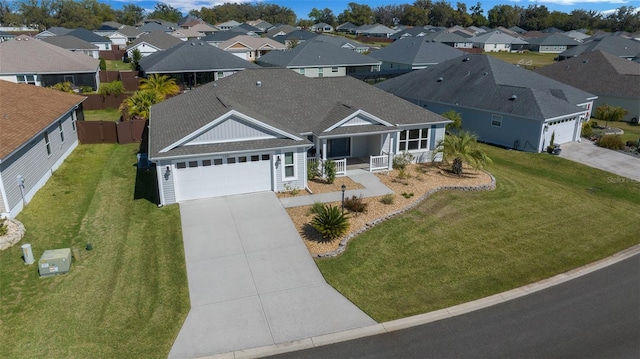 drone / aerial view with a residential view