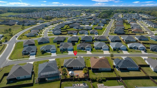 aerial view with a residential view