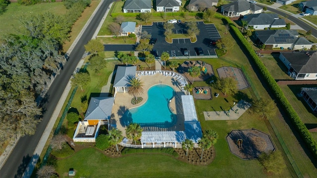 birds eye view of property featuring a residential view