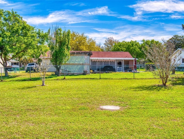 view of yard featuring fence