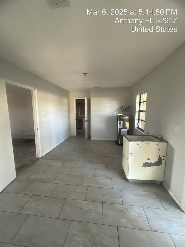 interior space featuring electric water heater