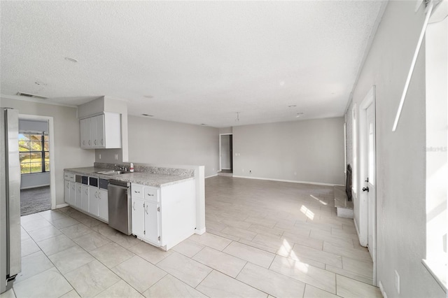 9951 NE 30th Ct, Anthony, FL 32617 - kitchen featuring white cabinets, visible vents, a peninsula, appliances with stainless steel finishes, and a sink