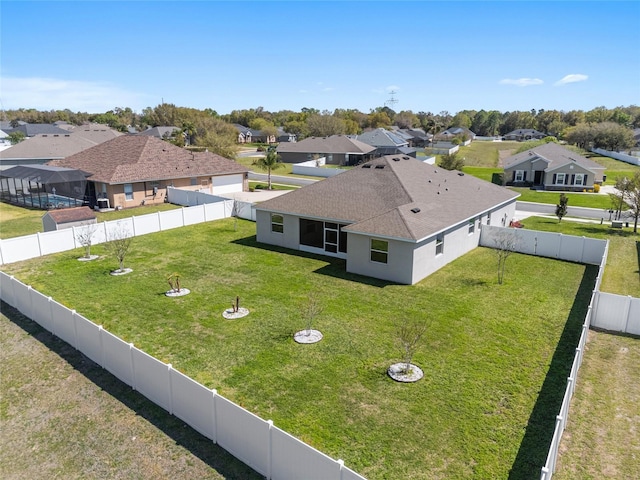 drone / aerial view with a residential view