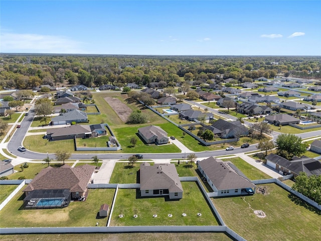 bird's eye view with a residential view