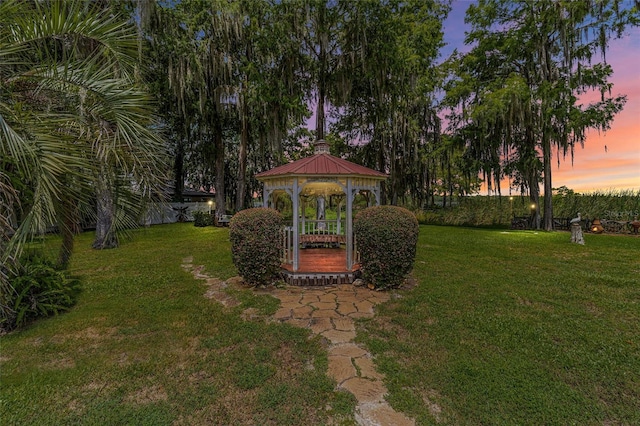 view of yard featuring a gazebo