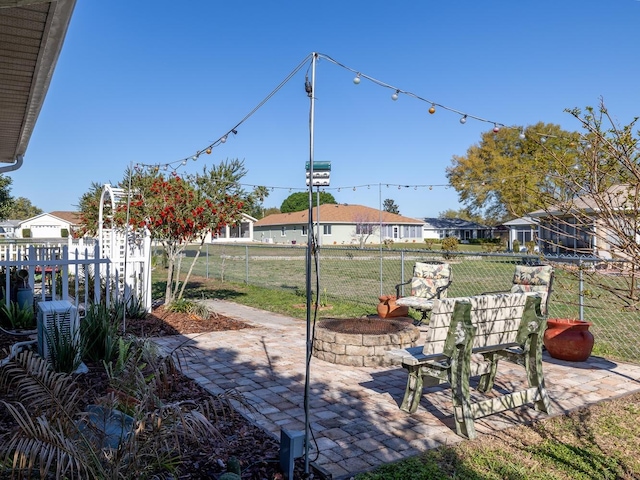 view of yard with a patio and fence