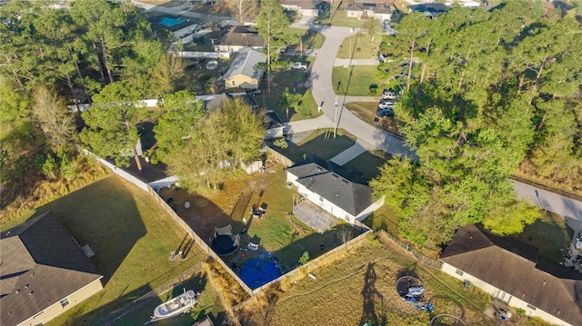 aerial view with a residential view