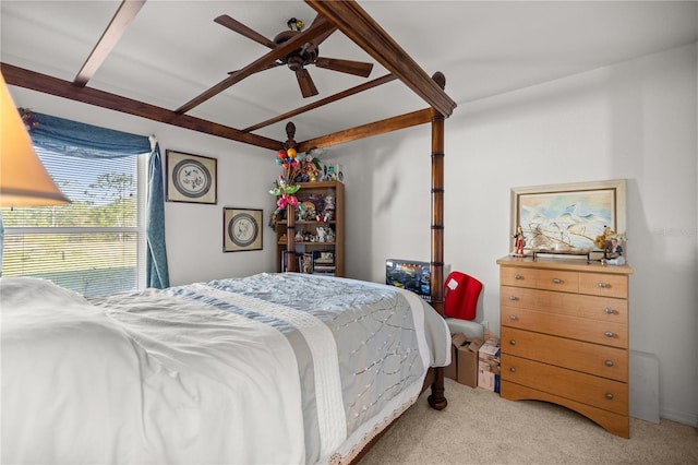 bedroom with carpet and ceiling fan