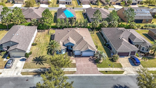 drone / aerial view with a residential view