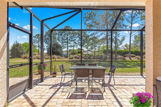 unfurnished sunroom featuring plenty of natural light